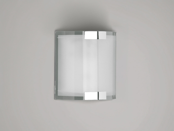 Flache LED Innen Wandleuchte mit Glas Lampenschirm Weiß, Höhe 20cm