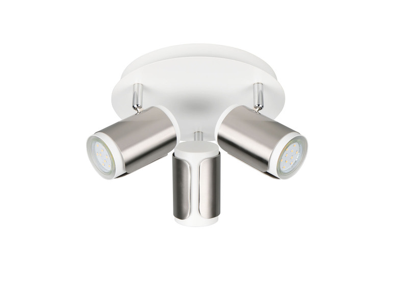 LED Deckenstrahler 3-flammig Metall Weiß / Silber, rund Ø 30cm