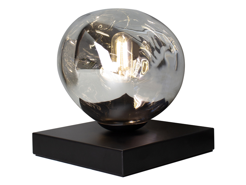 Kleine LED Tischleuchte mit ausgefallener Glaskugel, Höhe 17,5cm