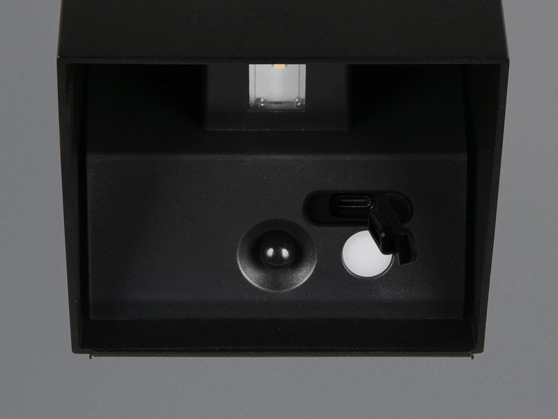 Akku Wandleuchte mit Bewegungsmelder und Schalter GENIE für Innen & Außen, 10cm