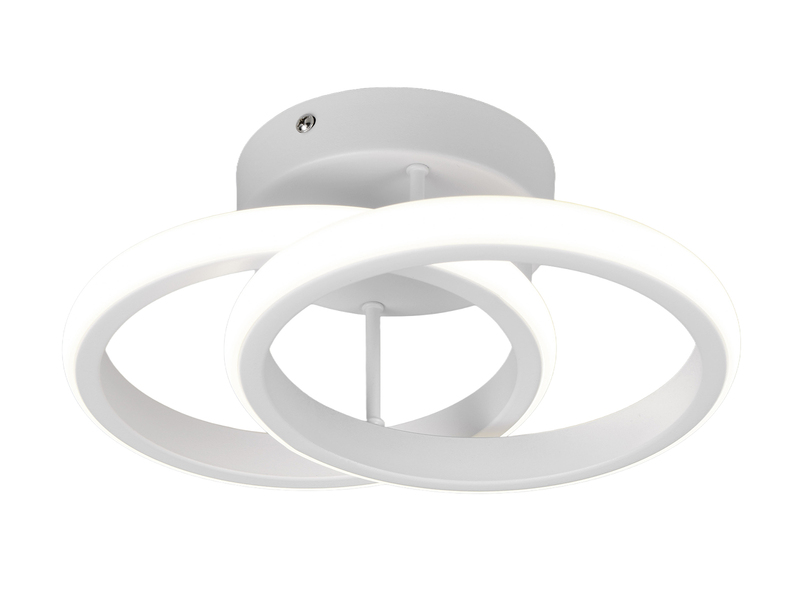 LED Decken- und Wandleuchte KASIA mit zwei Ringen aus Metall in Weiß, B: 26,5cm