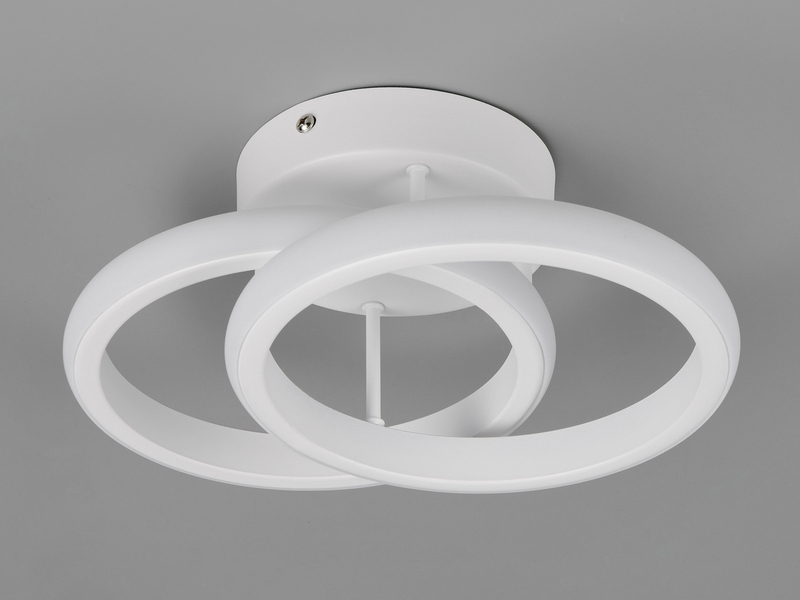 LED Decken- und Wandleuchte KASIA mit zwei Ringen aus Metall in Weiß, B: 26,5cm