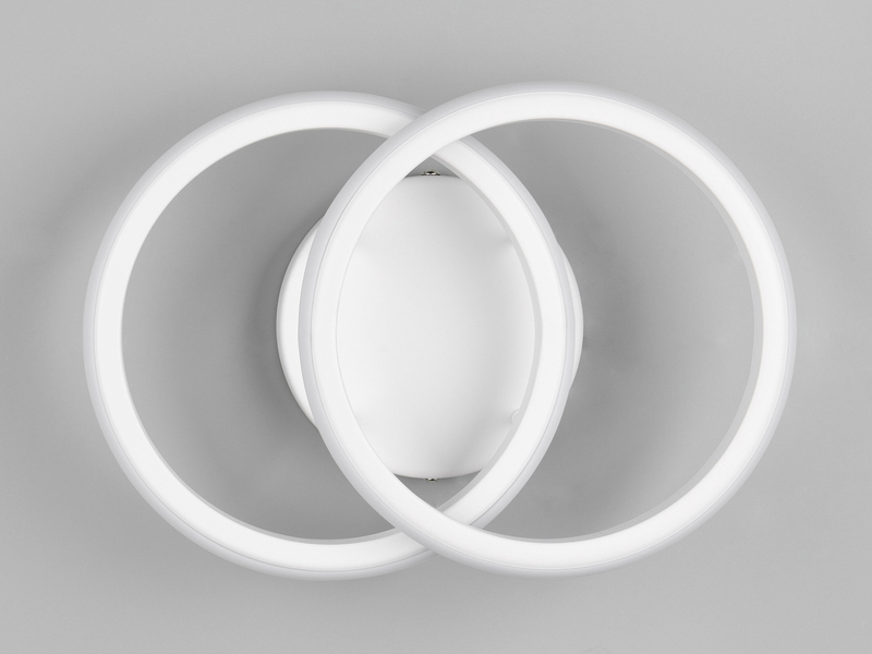 LED Decken- und Wandleuchte KASIA mit zwei Ringen aus Metall in Weiß, B: 26,5cm