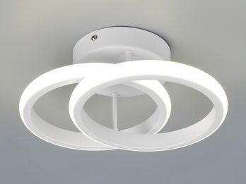 LED Decken- und Wandleuchte KASIA mit zwei Ringen aus Metall in Weiß, B: 26,5cm