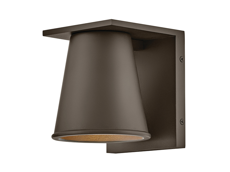 Kleine LED Außenwandleuchte HANS Bronzefarbig, Salzluft resistent, Höhe 15,5cm
