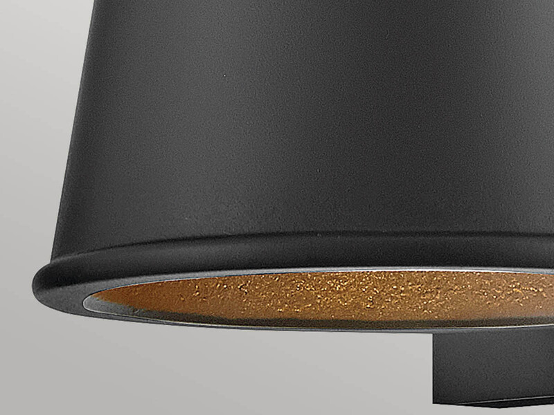 Kleine LED Außenwandleuchte HANS Schwarz, Salzluft resistent, Höhe 15,5cm