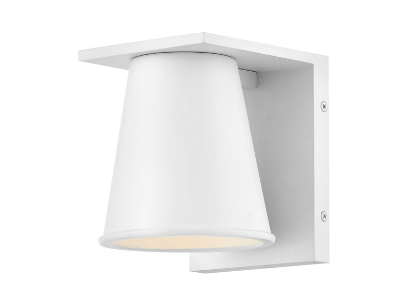 Kleine LED Außenwandleuchte HANS Weiß, Salzluft resistent, Höhe 15,5cm