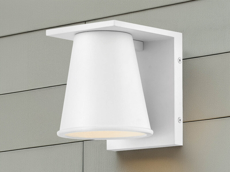 Kleine LED Außenwandleuchte HANS Weiß, Salzluft resistent, Höhe 15,5cm