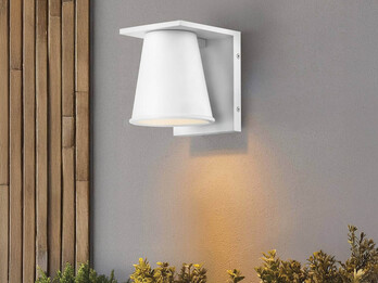 Kleine LED Außenwandleuchte HANS Weiß, Salzluft resistent, Höhe 15,5cm