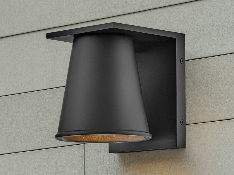 2er SET kleine LED Außenwandleuchten Schwarz, Salzluft resistent, Höhe 15,5cm