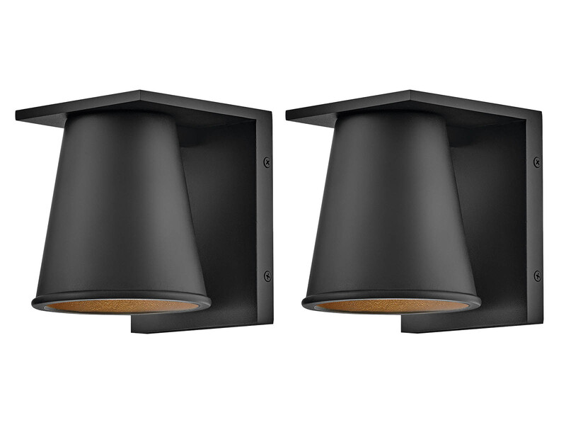 2er SET kleine LED Außenwandleuchten Schwarz, Salzluft resistent, Höhe 15,5cm