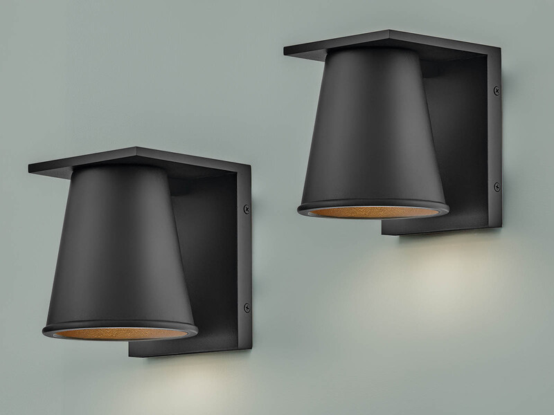 2er SET kleine LED Außenwandleuchten Schwarz, Salzluft resistent, Höhe 15,5cm