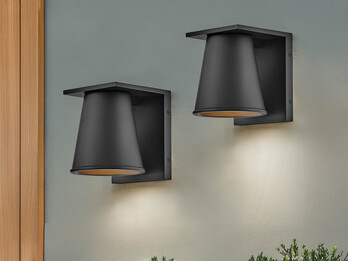 2er SET kleine LED Außenwandleuchten Schwarz, Salzluft resistent, Höhe 15,5cm