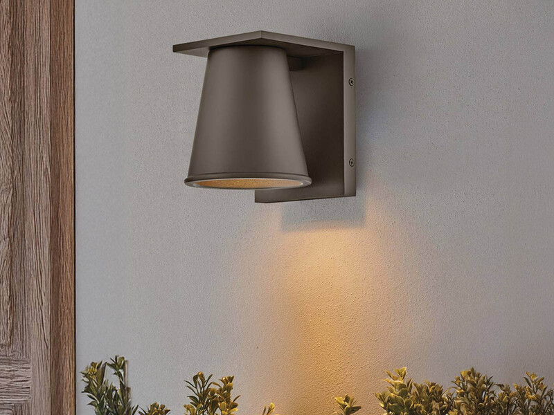 2er SET kleine LED Außenwandleuchten Bronzefarbig Salzluft resistent Höhe 15,5cm
