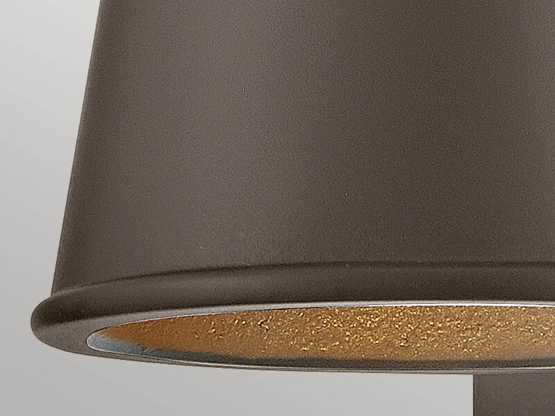 2er SET kleine LED Außenwandleuchten Bronzefarbig Salzluft resistent Höhe 15,5cm