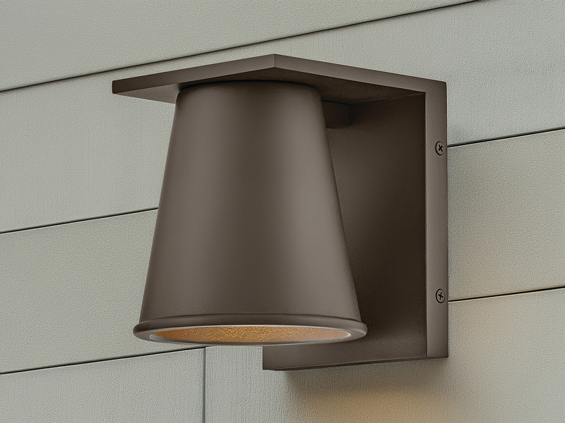 2er SET kleine LED Außenwandleuchten Bronzefarbig Salzluft resistent Höhe 15,5cm