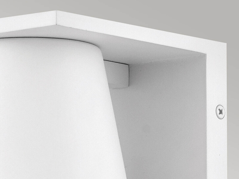 2er SET kleine LED Außenwandleuchten Weiß, Salzluft resistent Höhe 15,5cm