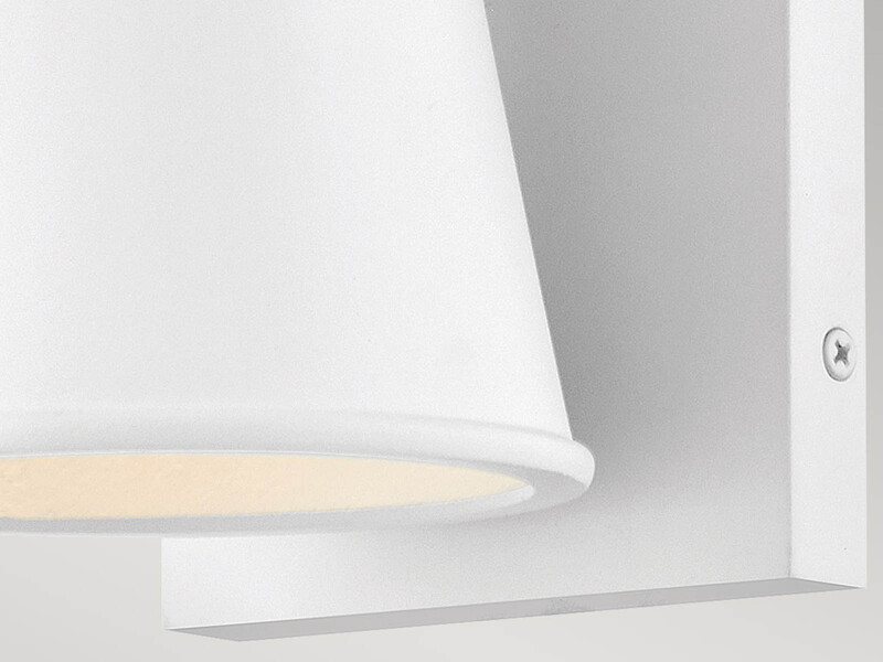 2er SET kleine LED Außenwandleuchten Weiß, Salzluft resistent Höhe 15,5cm