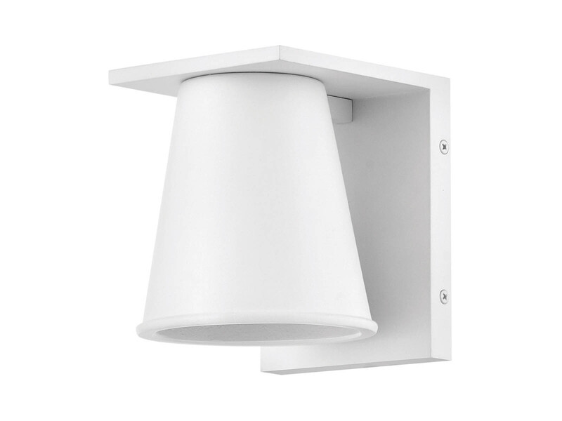 2er SET kleine LED Außenwandleuchten Weiß, Salzluft resistent Höhe 15,5cm