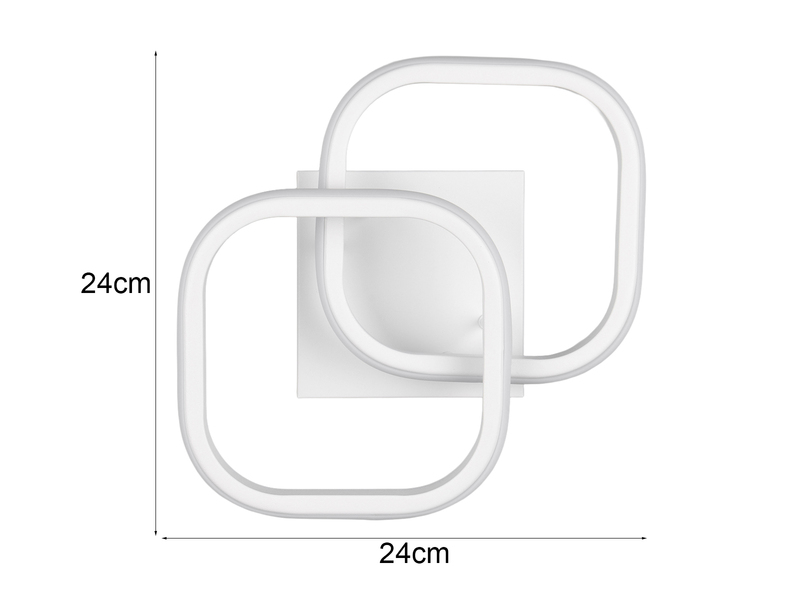 LED Decken- und Wandleuchte KASIA mit 2 Quadraten  aus Metall in Weiß, B: 26,5cm