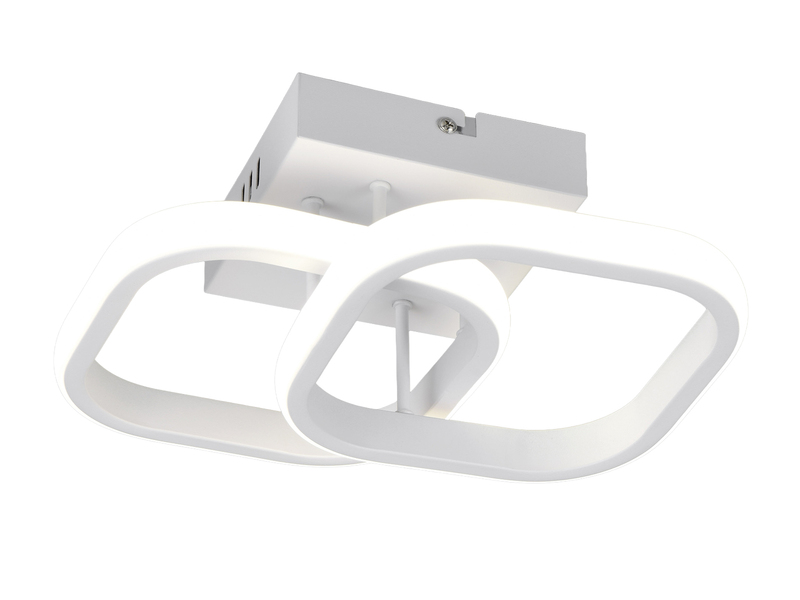 LED Decken- und Wandleuchte KASIA mit 2 Quadraten  aus Metall in Weiß, B: 26,5cm