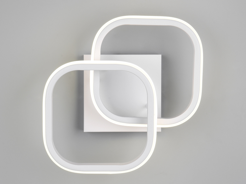 LED Decken- und Wandleuchte KASIA mit 2 Quadraten  aus Metall in Weiß, B: 26,5cm