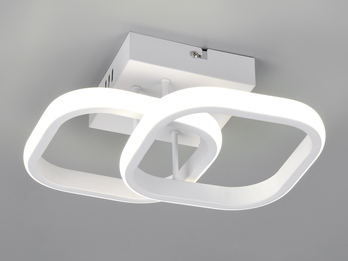 LED Decken- und Wandleuchte KASIA mit 2 Quadraten  aus Metall in Weiß, B: 26,5cm