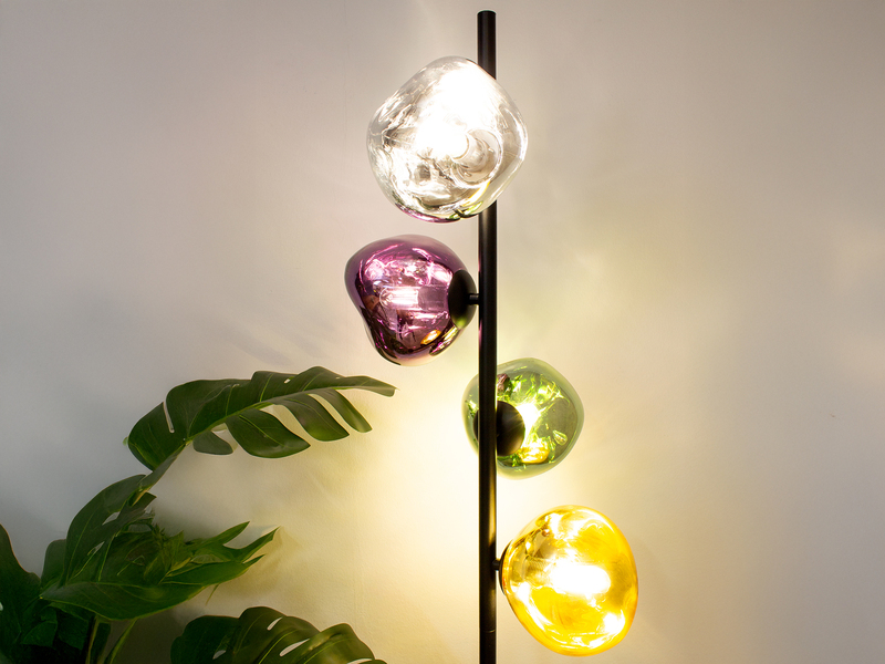 Stehlampe CANOPUS mit ausgefallenen bunten Glaskugeln, Höhe 160cm