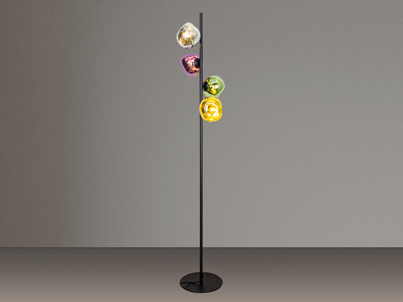 Stehlampe CANOPUS mit ausgefallenen bunten Glaskugeln, Höhe 160cm