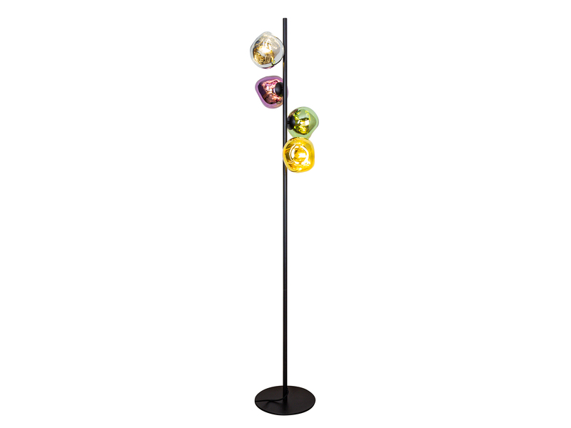 Stehlampe CANOPUS mit ausgefallenen bunten Glaskugeln, Höhe 160cm