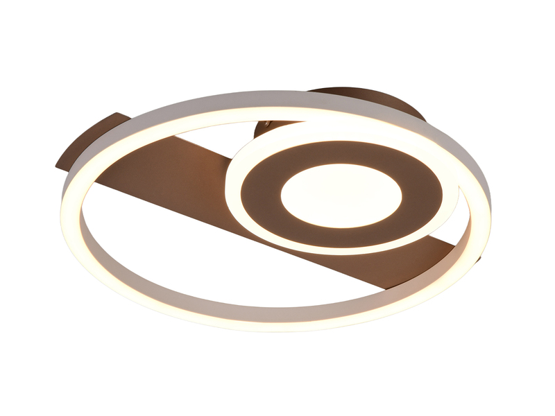 LED Decken- und Wandleuchte HORUS Metall in Coffee mit 2 Ringen, ultraflach 5cm