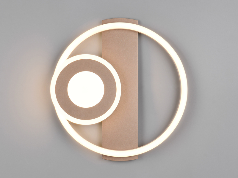 LED Decken- und Wandleuchte HORUS Metall in Coffee mit 2 Ringen, ultraflach 5cm