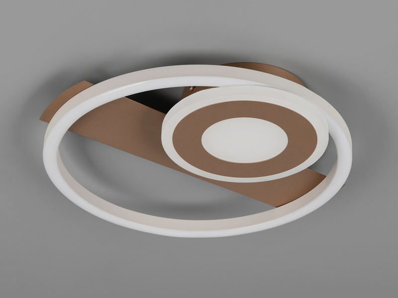 LED Decken- und Wandleuchte HORUS Metall in Coffee mit 2 Ringen, ultraflach 5cm