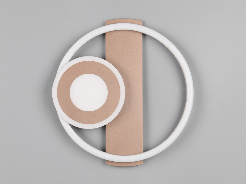 LED Decken- und Wandleuchte HORUS Metall in Coffee mit 2 Ringen, ultraflach 5cm