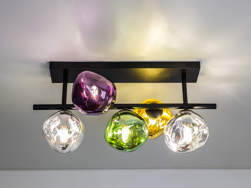 Deckenleuchte CANOPUS mit ausgefallenen bunten Glaskugeln, Breite 60cm
