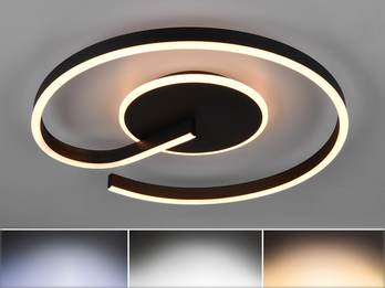 Deckenleuchte CALLE in Schwarz flach LED dimmbar & Lichtfarbe einstellbar Ø 50cm