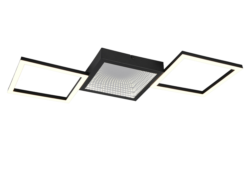 LED Deckenleuchte GELO in Schwarz ultraflach, dimmbar, groß, Breite 66cm