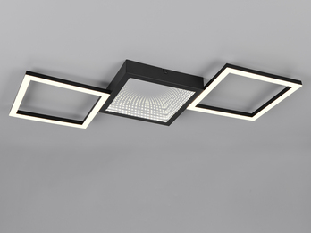 LED Deckenleuchte GELO in Schwarz ultraflach, dimmbar, groß, Breite 66cm