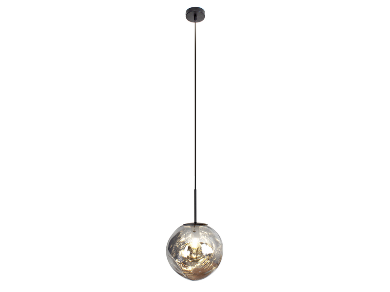 Pendelleuchte CANOPUS einflammig mit ausgefallener Glaskugel Weiß, Ø 28cm