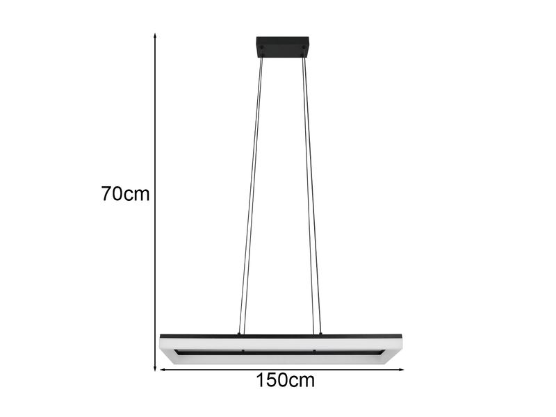 LED Pendelleuchte CAMINO modern in Schwarz, Breite 70cm