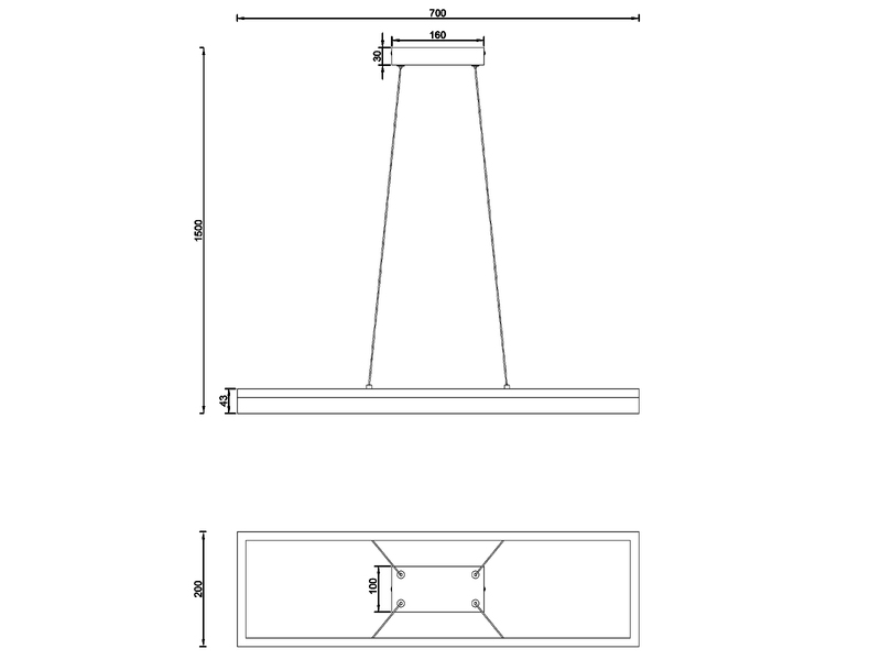 LED Pendelleuchte CAMINO modern in Weiß, Breite 70cm
