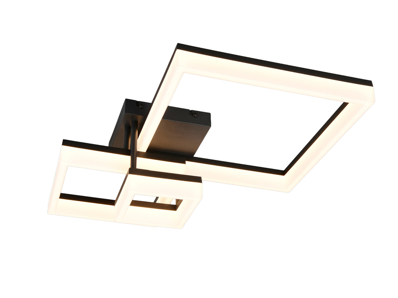 Große Deckenleuchte CAMINO Schwarz mit 3 LED Leuchteinheiten, Breite 65cm