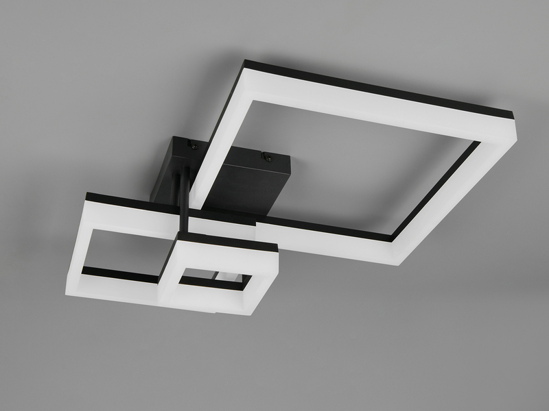 Große Deckenleuchte CAMINO Schwarz mit 3 LED Leuchteinheiten, Breite 65cm
