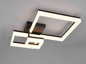 Große Deckenleuchte CAMINO Schwarz mit 3 LED Leuchteinheiten, Breite 65cm