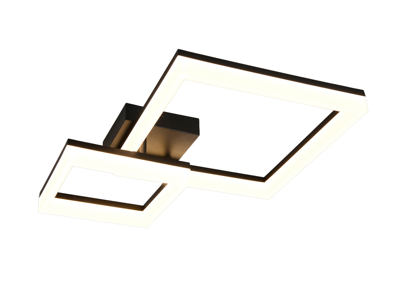 Große Deckenleuchte CAMINO Schwarz mit 2 LED Leuchteinheiten, Breite 62cm