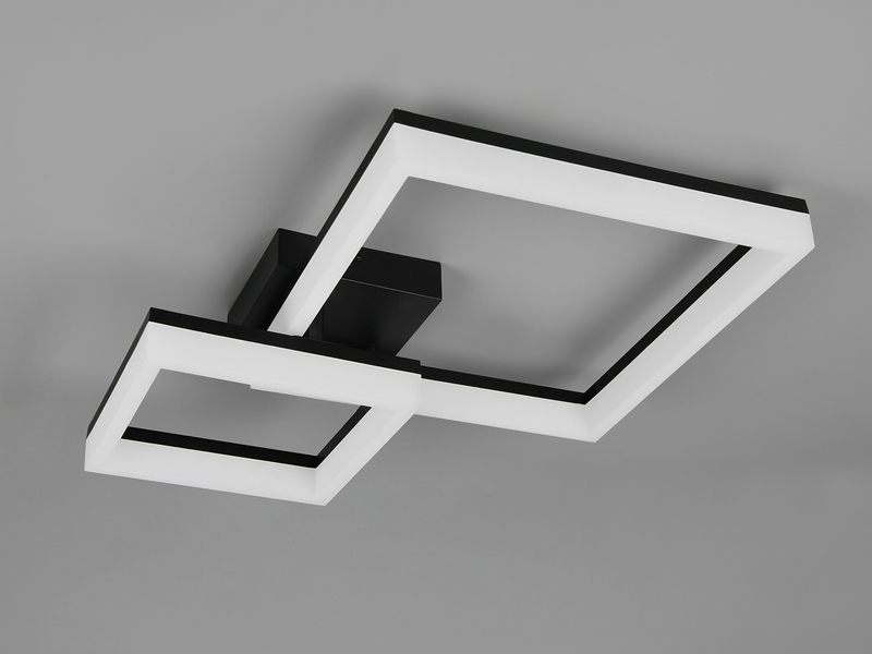 Große Deckenleuchte CAMINO Schwarz mit 2 LED Leuchteinheiten, Breite 62cm
