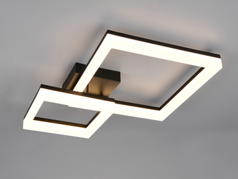 Große Deckenleuchte CAMINO Schwarz mit 2 LED Leuchteinheiten, Breite 62cm