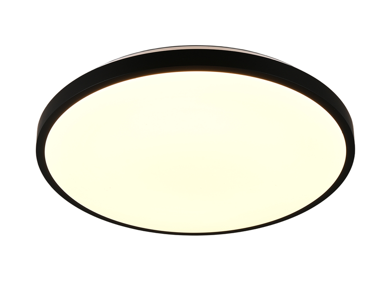 LED Deckenleuchte SLOPE flach mit Fernbedienung, dimmbar, Schwarz, Ø 49cm