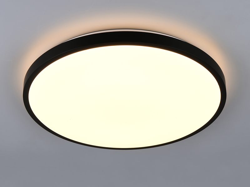 LED Deckenleuchte SLOPE flach mit Fernbedienung, dimmbar, Schwarz, Ø 49cm