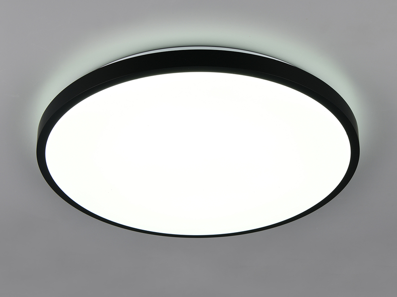 LED Deckenleuchte SLOPE flach mit Fernbedienung, dimmbar, Schwarz, Ø 49cm